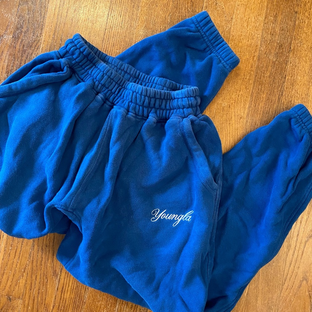 YoungLA Blue Baggy Sweatpants Relaxed Fit Joggers